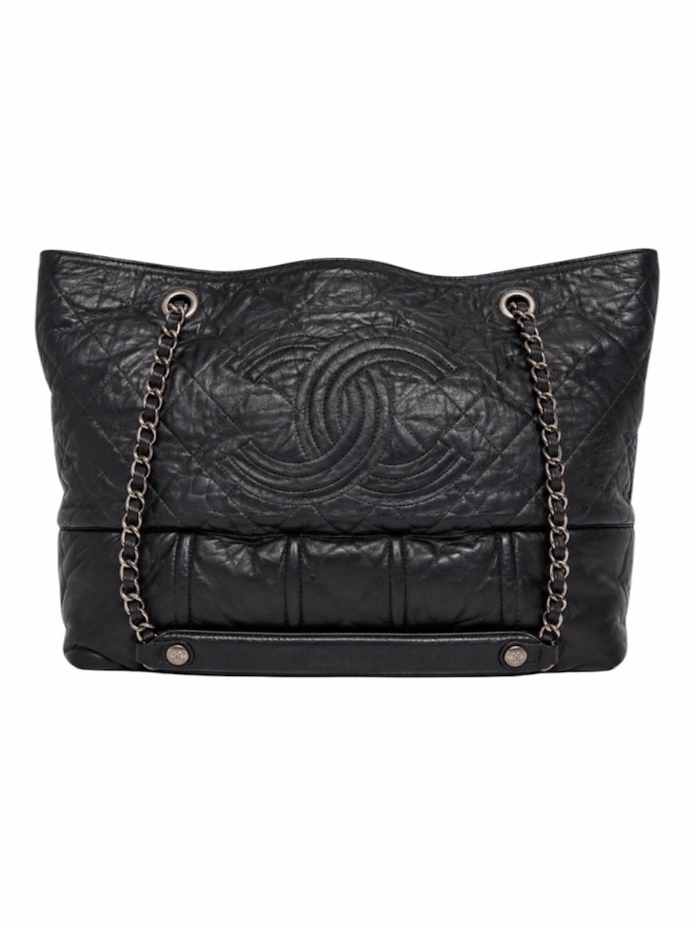Chanel Cambon Ligne Large Black Quilted Lambskin Tote Shoulder Bag